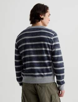 Blake Crew Sweatshirt Navy/Grey Stripe Classic Pullover MENS TOPS Photo 8