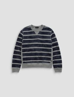 Blake Crew Sweatshirt Navy/Grey Stripe Classic Pullover MENS TOPS Photo 1