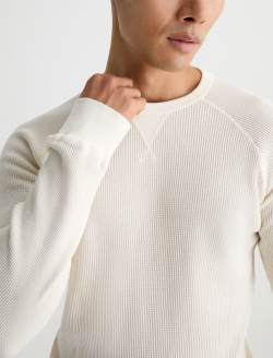 Cody Thermal Shirt White Cream Classic Pullover MENS TOPS Photo 3