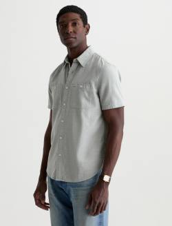 Mason Short Sleeve Work Shirt Faded Moss Classic Button Up MENS TOPS Photo 7