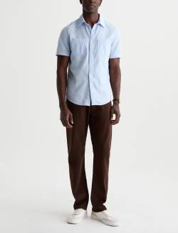 Mason Short Sleeve Work Shirt Fresh Blue Classic Button Up MENS TOPS Photo 5