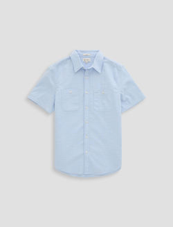 Mason Short Sleeve Work Shirt Fresh Blue Classic Button Up MENS TOPS Photo 1