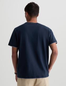 Como Double Layer Crew Deep Navy/Heather Grey Classic Short Sleeve Crew Neck T-Shirt MENS TOPS Photo 8