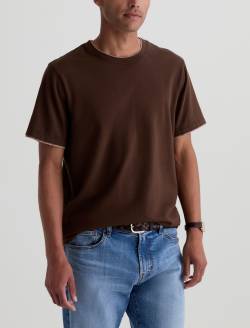 Como Double Layer Short Sleeve Crew Oak Barrel/Dry Dust Classic Crew Neck T-Shirt MENS TOPS Photo 2