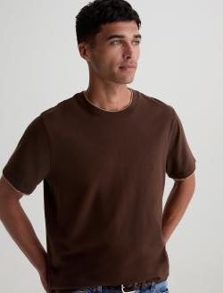 Como Double Layer Short Sleeve Crew Oak Barrel/Dry Dust Classic Crew Neck T-Shirt MENS TOPS Photo 3