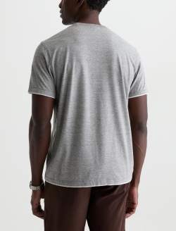 Como Double Layer Short Sleeve Crew Heather Grey/True White Classic Crew Neck T-Shirt MENS TOPS Photo 8