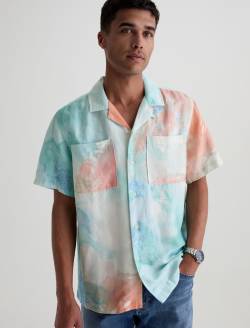 Marco Camp Shirt Poolside Aqua Relaxed Fit MENS TOPS Photo 3