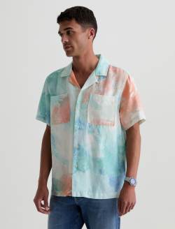 Marco Camp Shirt Poolside Aqua Relaxed Fit MENS TOPS Photo 7