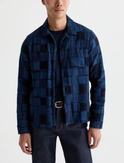 Louis Long Sleeve Camp Shirt Cobalt Club Jacquard Relaxed Fit MENS TOPS Photo 2