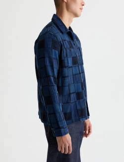 Louis Long Sleeve Camp Shirt Cobalt Club Jacquard Relaxed Fit MENS TOPS Photo 4