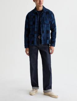Louis Long Sleeve Camp Shirt Cobalt Club Jacquard Relaxed Fit MENS TOPS Photo 5