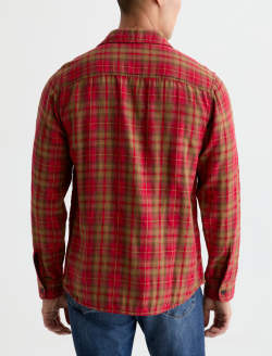 Matteo Reversible Shirt Red Multi Relaxed Plaid Button Up MENS TOPS Photo 8