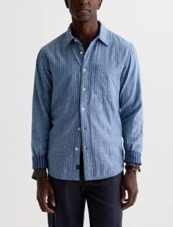 Matteo Reversible Shirt Rhythm Pinstripe Relaxed Fit MENS TOPS Photo 2