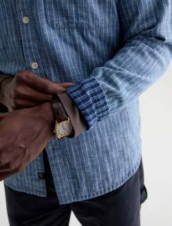 Matteo Reversible Shirt Rhythm Pinstripe Relaxed Fit MENS TOPS Photo 3