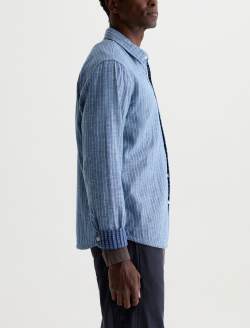 Matteo Reversible Shirt Rhythm Pinstripe Relaxed Fit MENS TOPS Photo 4