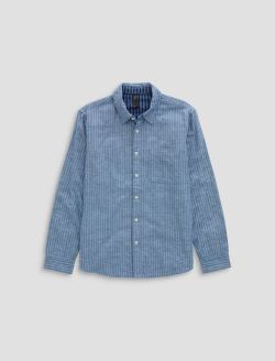 Matteo Reversible Shirt Rhythm Pinstripe Relaxed Fit MENS TOPS Photo 1