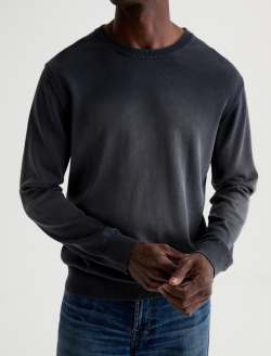 Beck Crew Sweater Heritage Black Classic Long Sleeve Crew Neck  Sweater MENS TOPS Photo 3