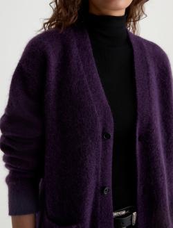 Josiah Mohair Sweater Bassline Berry Unisex Cardigan UNISEX Photo 3