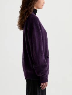Josiah Mohair Sweater Bassline Berry Unisex Cardigan UNISEX Photo 4