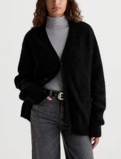 Josiah Mohair Sweater Super Black Unisex Cardigan UNISEX Photo 2