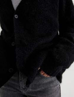 Josiah Mohair Sweater Super Black Unisex Cardigan UNISEX Photo 3