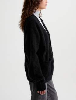 Josiah Mohair Sweater Super Black Unisex Cardigan UNISEX Photo 4