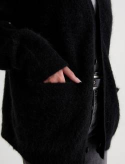Josiah Mohair Sweater Super Black Unisex Cardigan UNISEX Photo 6