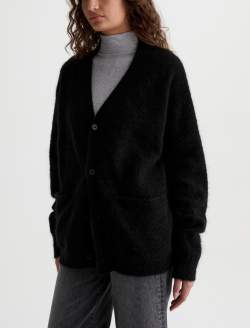 Josiah Mohair Sweater Super Black Unisex Cardigan UNISEX Photo 7