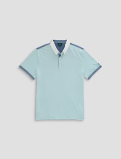 Deuce Color Block Polo Surf/Blue Steel/Bright White Green Label Collection MENS TOPS Photo 1