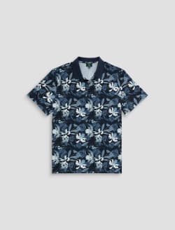 Trekker Polo Trekker Print Blue Steel Green Label Collection MENS TOPS Photo 1