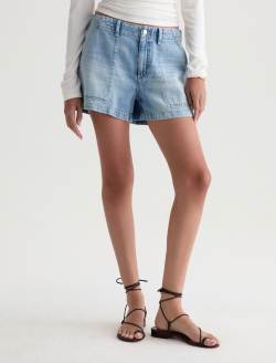 Analeigh Short Wine Garden Mid-Rise Utility Linen Denim Short WOMENS BOTTOMS Photo 3