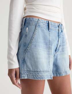 Analeigh Short Wine Garden Mid-Rise Utility Linen Denim Short WOMENS BOTTOMS Photo 4