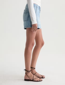 Analeigh Short Wine Garden Mid-Rise Utility Linen Denim Short WOMENS BOTTOMS Photo 5