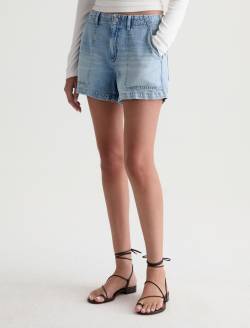 Analeigh Short Wine Garden Mid-Rise Utility Linen Denim Short WOMENS BOTTOMS Photo 6
