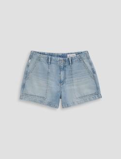Analeigh Short Wine Garden Mid-Rise Utility Linen Denim Short WOMENS BOTTOMS Photo 1