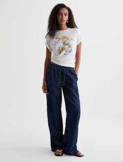 Adria Cinched 360° Jean Napa Low-Rise Wide Leg Linen Denim WOMENS BOTTOMS Photo 2
