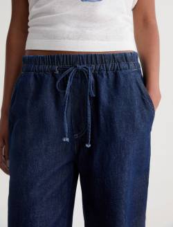 Adria Cinched 360° Jean Napa Low-Rise Wide Leg Linen Denim WOMENS BOTTOMS Photo 4