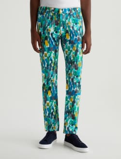 Tellis Agrippa Mix Blue Multi Art Project Modern Slim MENS BOTTOMS Photo 3