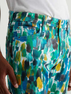 Tellis Agrippa Mix Blue Multi Art Project Modern Slim MENS BOTTOMS Photo 4