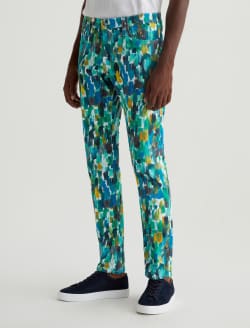 Tellis Agrippa Mix Blue Multi Art Project Modern Slim MENS BOTTOMS Photo 6