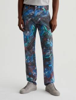 Tellis Knife Painting Blue Art Project Modern Slim MENS BOTTOMS Photo 3