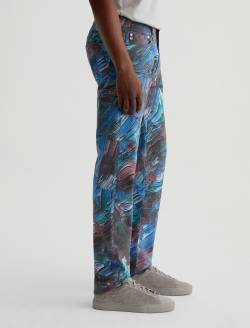 Tellis Knife Painting Blue Art Project Modern Slim MENS BOTTOMS Photo 5