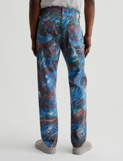 Tellis Knife Painting Blue Art Project Modern Slim MENS BOTTOMS Photo 8