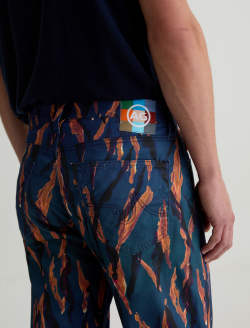 Tellis Pant Painting Tiger Navy Modern Slim MENS BOTTOMS Photo 7