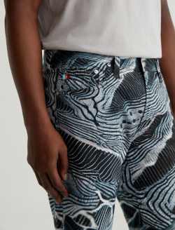 Tellis SUD Contour Of The Forest Art Project Modern Slim MENS BOTTOMS Photo 4