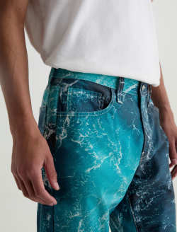 Tellis SUD Pacific Wave Photo Art Project Modern Slim MENS BOTTOMS Photo 4