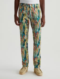 Everett Julien Mix Green Multi Art Project Slim Straight MENS BOTTOMS Photo 3