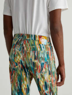 Everett Julien Mix Green Multi Art Project Slim Straight MENS BOTTOMS Photo 7