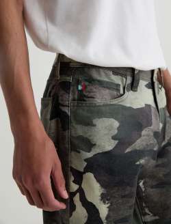 Everett SUD Pant Wax Camo Green Sueded Sateen Slim Straight MENS BOTTOMS Photo 4