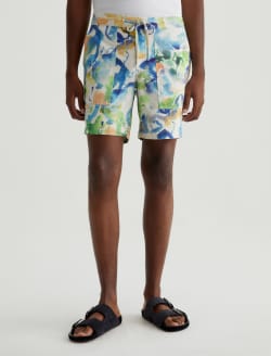 Wells Drawstring Short Color Flow Blue Art Project Relaxed Fatigue Short MENS BOTTOMS Photo 3